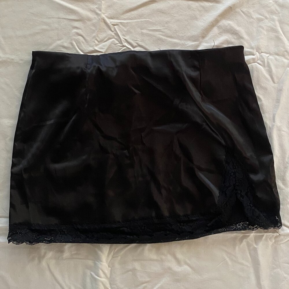 Silk Black Short Skirt